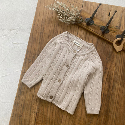 縄編みショコラニットカーディガン(3color)