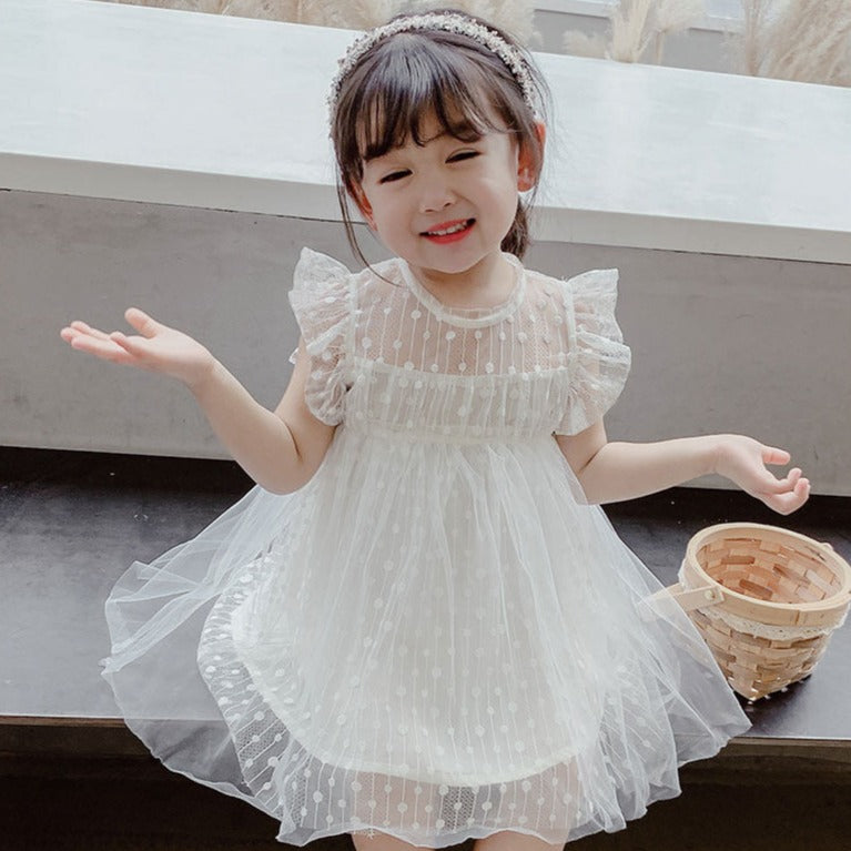 【再入荷】スカラップスリーブドレス2color