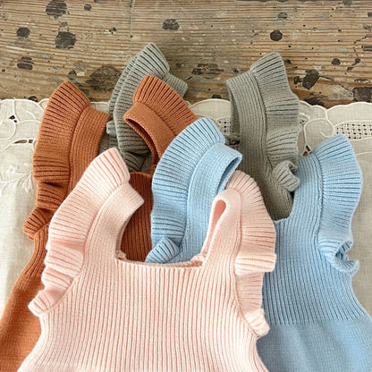 シンプルフリルベビーサロペット(4color)