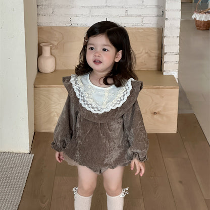 🅽🅴🆆 ベビーベロアワンピロンパース(2color)