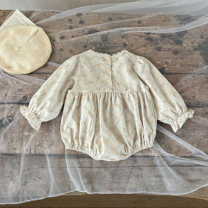 ヨーロピアン柄ロンパース