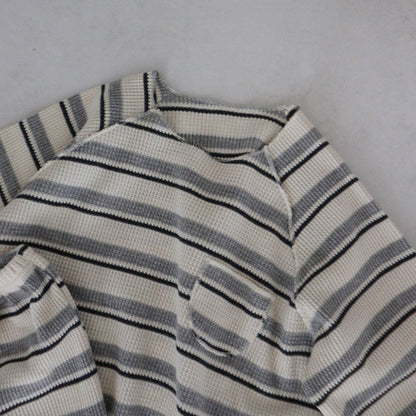 リラックスワッフルボーダーセットアップ(2color)