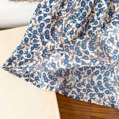 花柄ラペルコットンワンピース