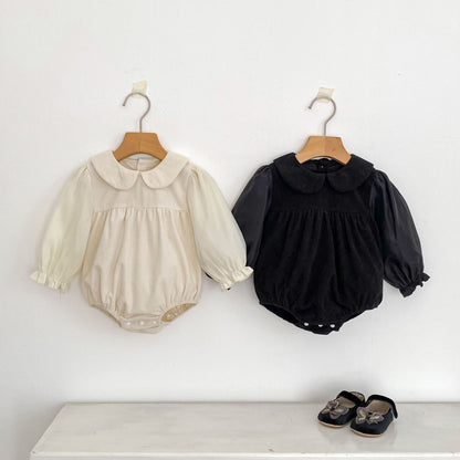 コーデュロイ切り替えロンパース(2color)