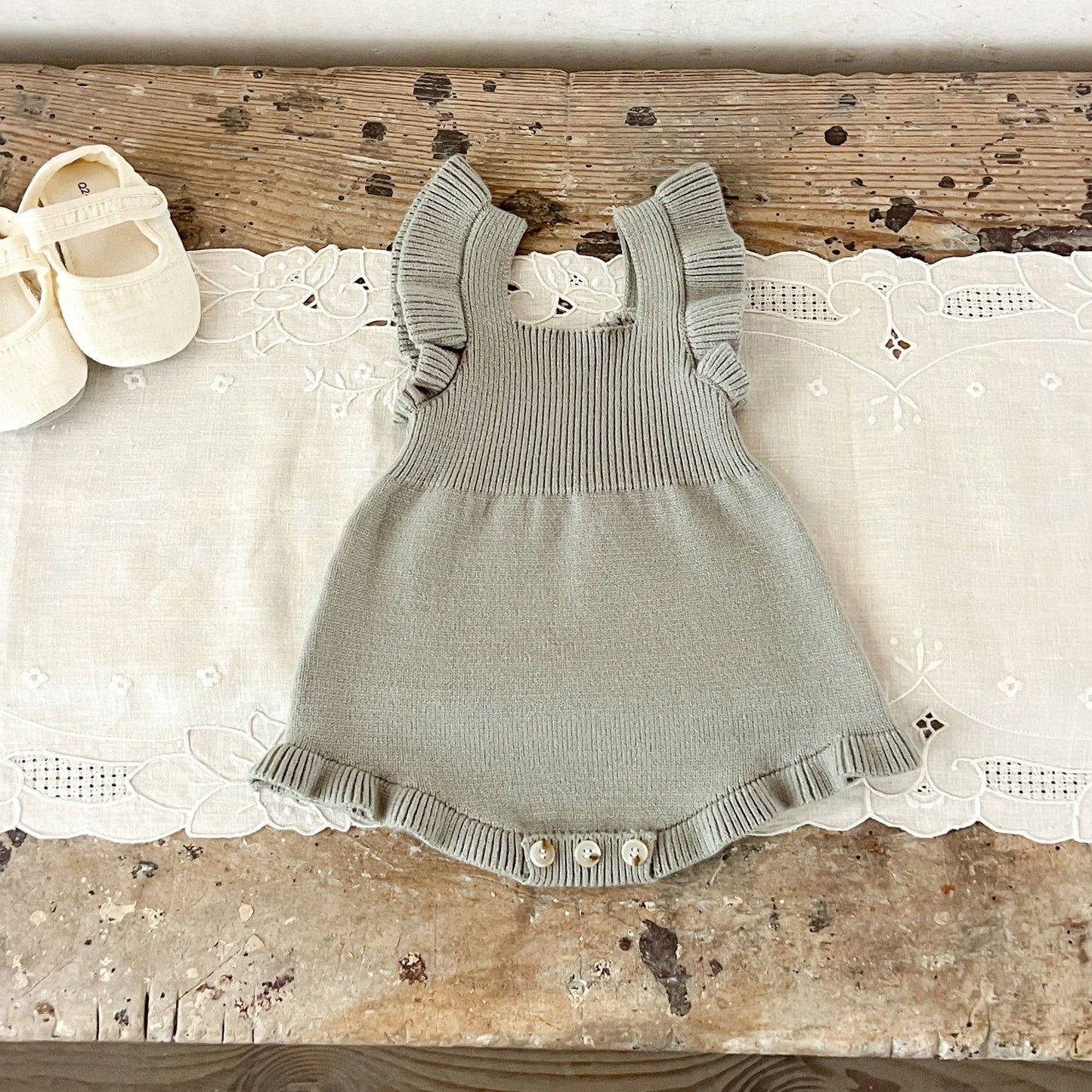 シンプルフリルベビーサロペット(4color)