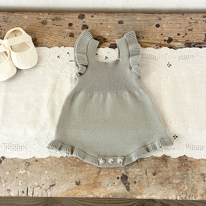 シンプルフリルベビーサロペット(4color)