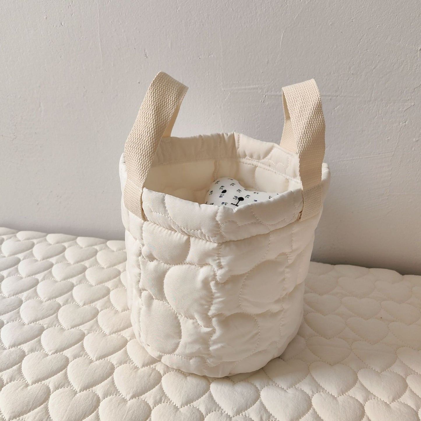 ぷっくりベアキルティングバスケット(2color)