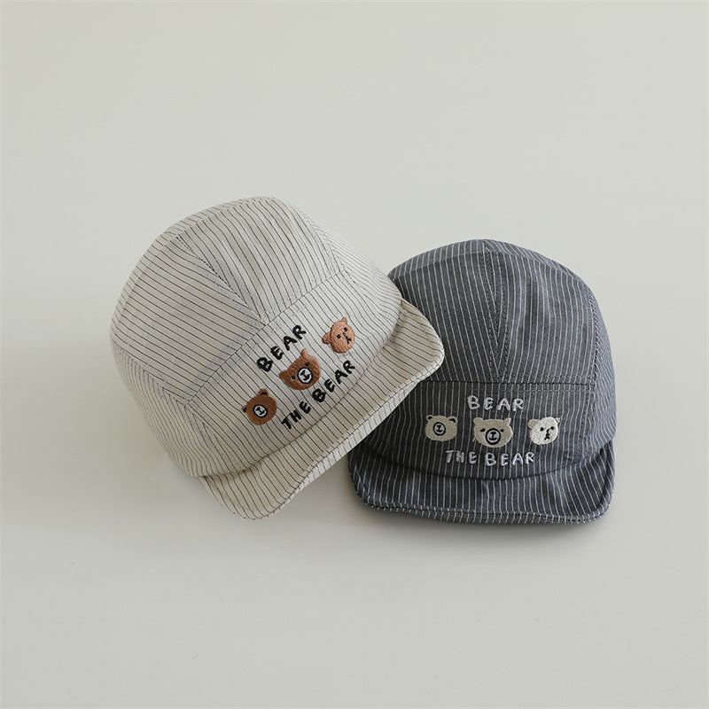 [4color / one size] ゆるべあ刺繍ベビーキャップ