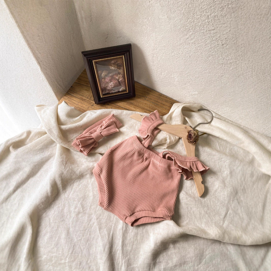 ショルダーフリルリブパンツ(4color)