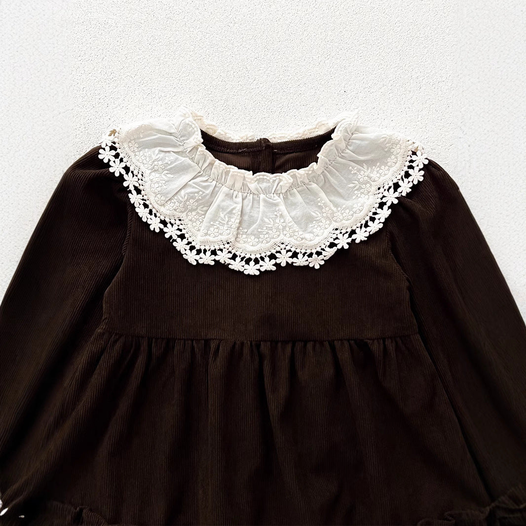 🅽🅴🆆 お花レース衿ナチュラルワンピース