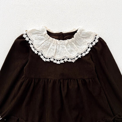 🅽🅴🆆 お花レース衿ナチュラルワンピース