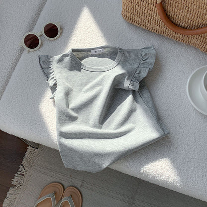 🅽🅴🆆 [11color / 90-140] シンプルフリルノースリーブ