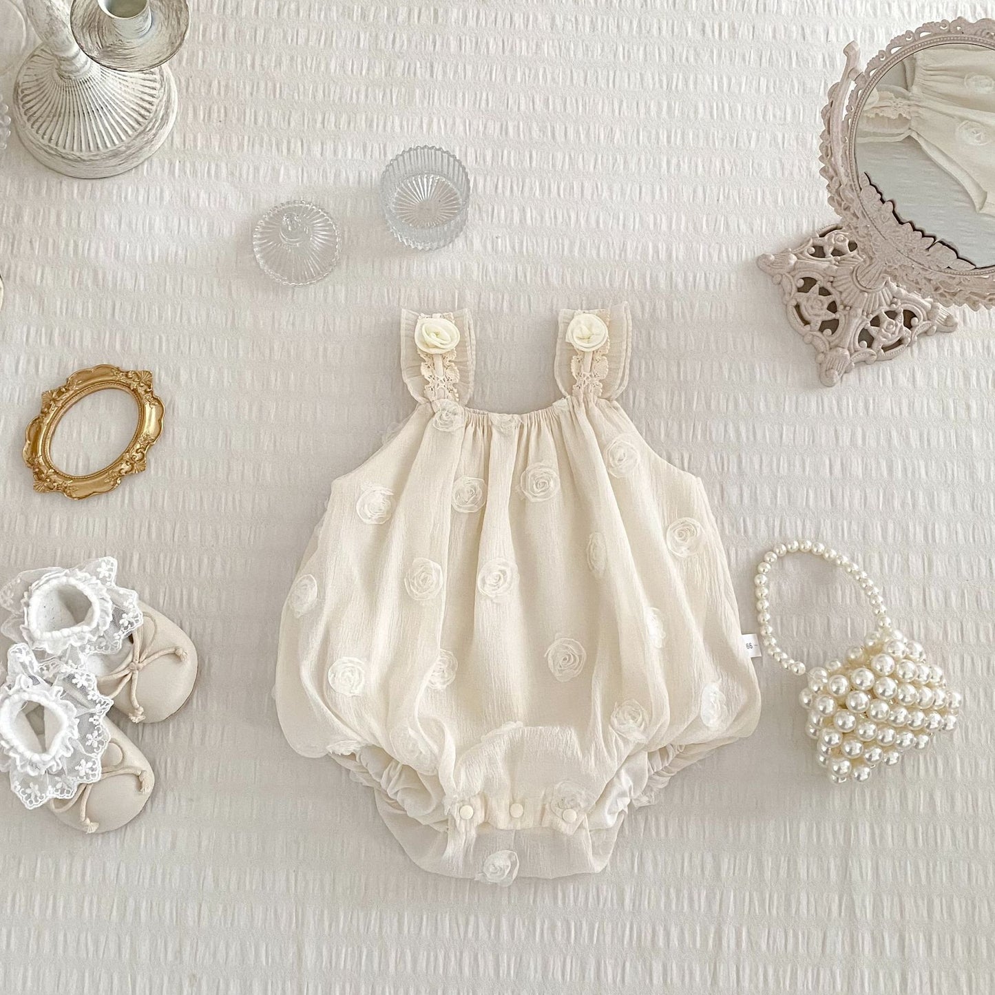 ナチュラルローズショルダーロンパース