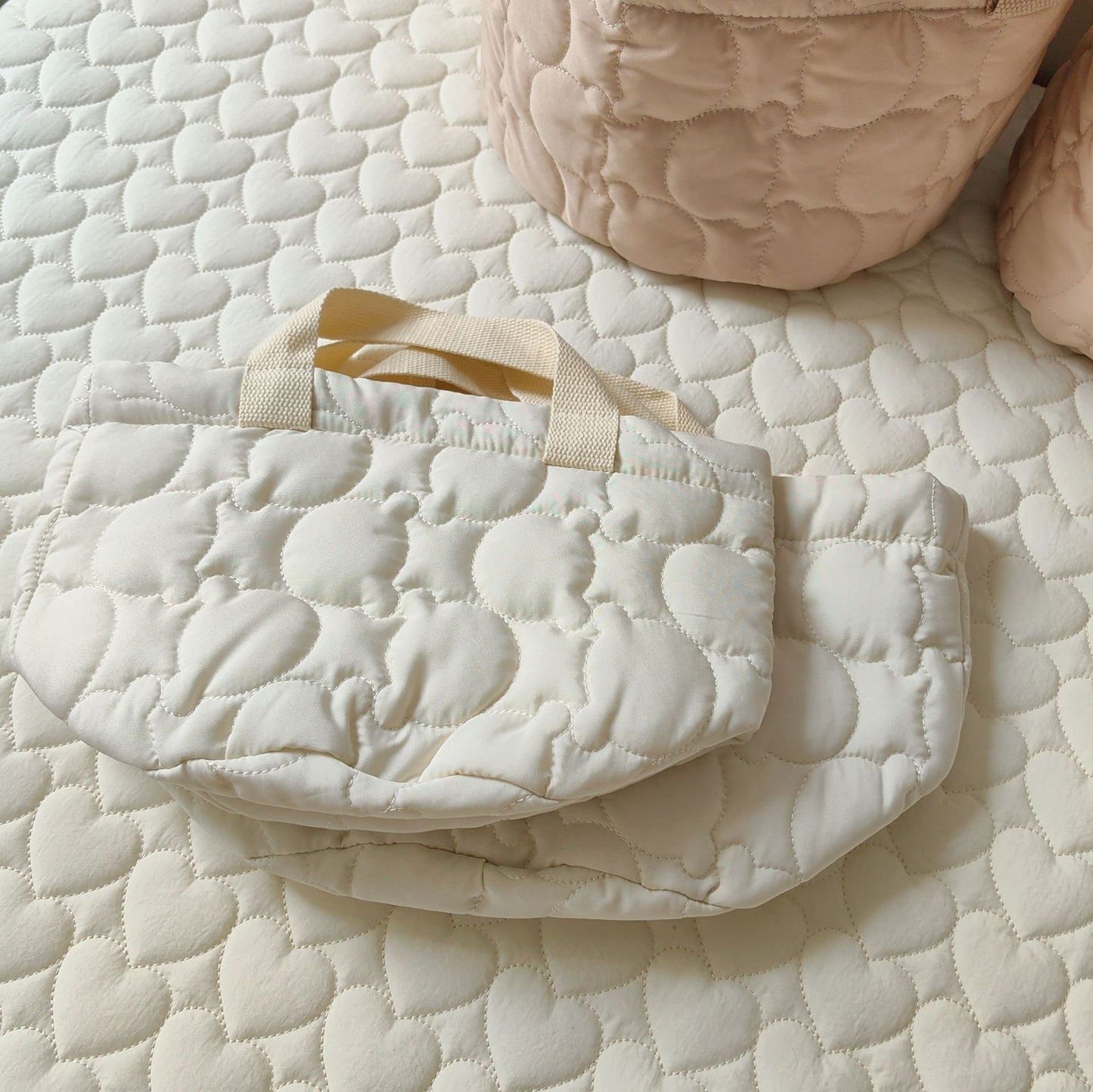 ぷっくりベアキルティングバスケット(2color)