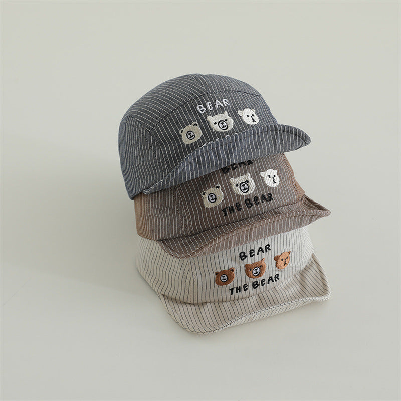 [4color / one size] ゆるべあ刺繍ベビーキャップ