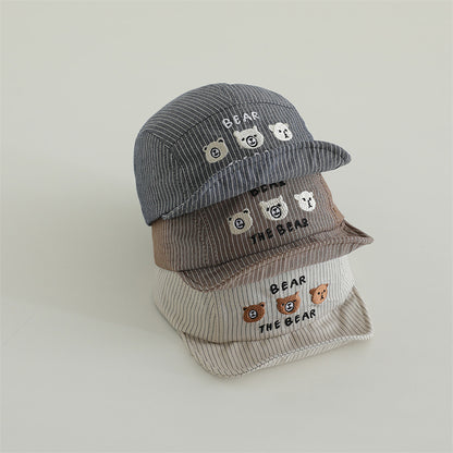 [4color / one size] ゆるべあ刺繍ベビーキャップ