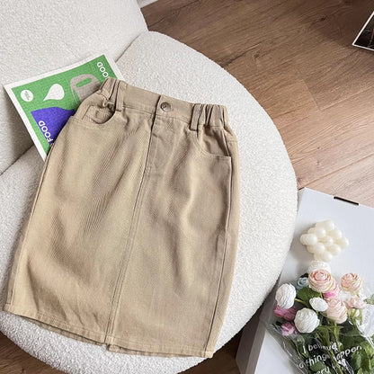 ミディアムデニムスカート(2color)