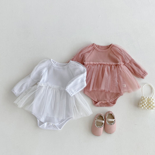 🅽🅴🆆 切替チュールデザインロンパース(2color)