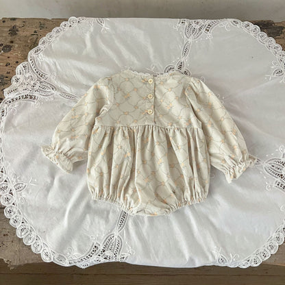 ヨーロピアン柄ロンパース