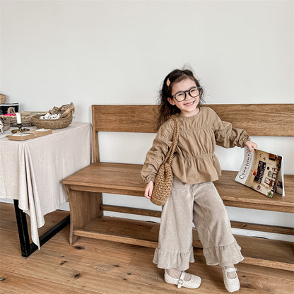 シャーリングガールブラウス(2color)