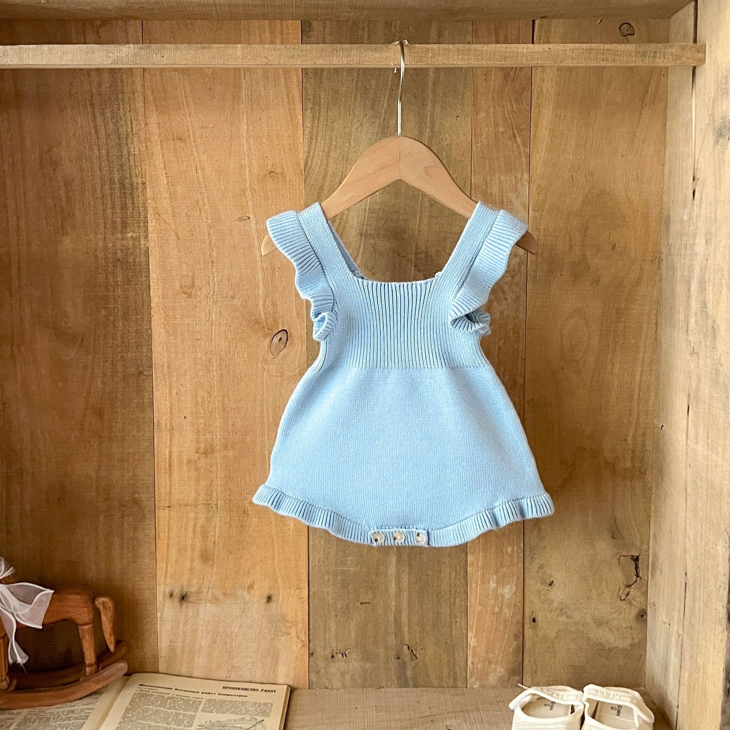 シンプルフリルベビーサロペット(4color)