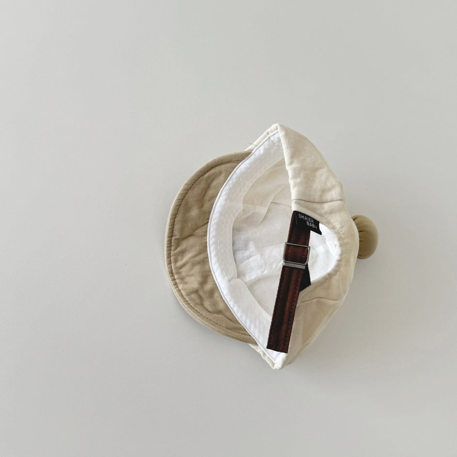 ポンポンナチュラルくまさん刺繍帽子(5color)