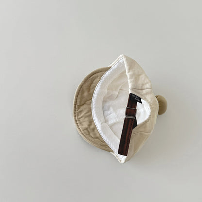 ポンポンナチュラルくまさん刺繍帽子(5color)