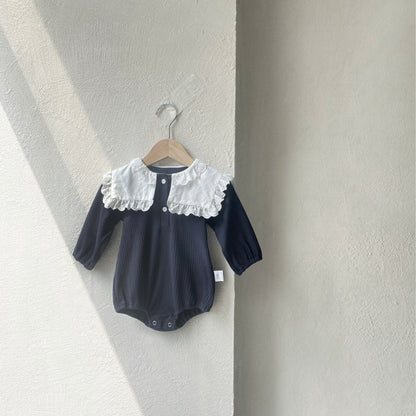 ダブルレースカラーリブロンパース(2color)