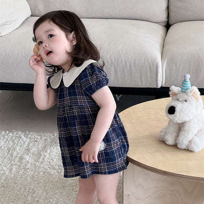 丸襟チェックフォーマルワンピース