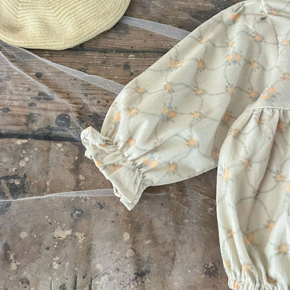 ヨーロピアン柄ロンパース