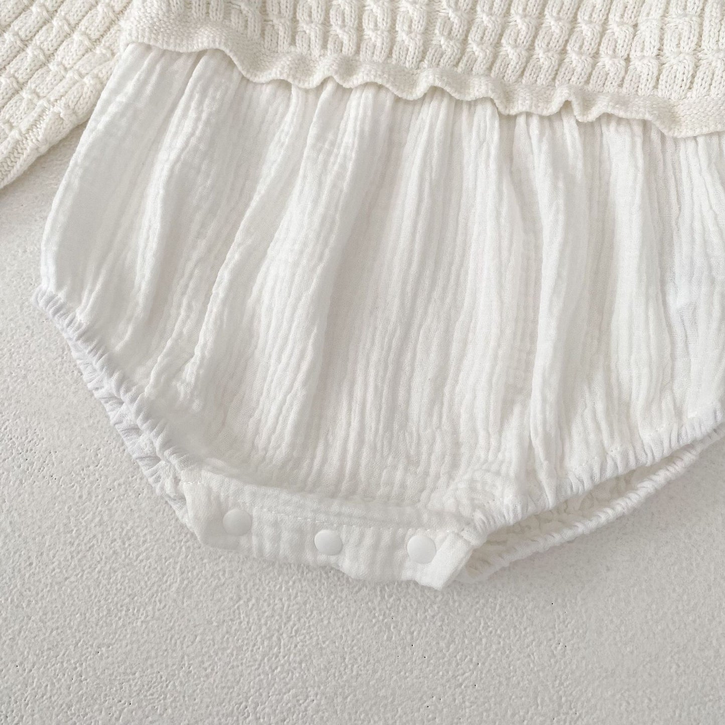 デザインニット切り替えロンパース