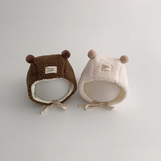 🅽🅴🆆 ベビーぽんぽんお耳ボンネット(2color)