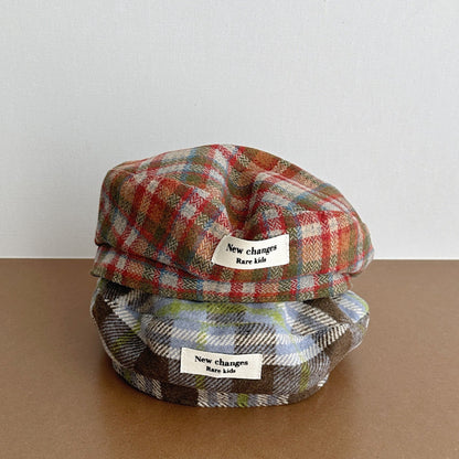 レトロチェックベレー帽(3color)