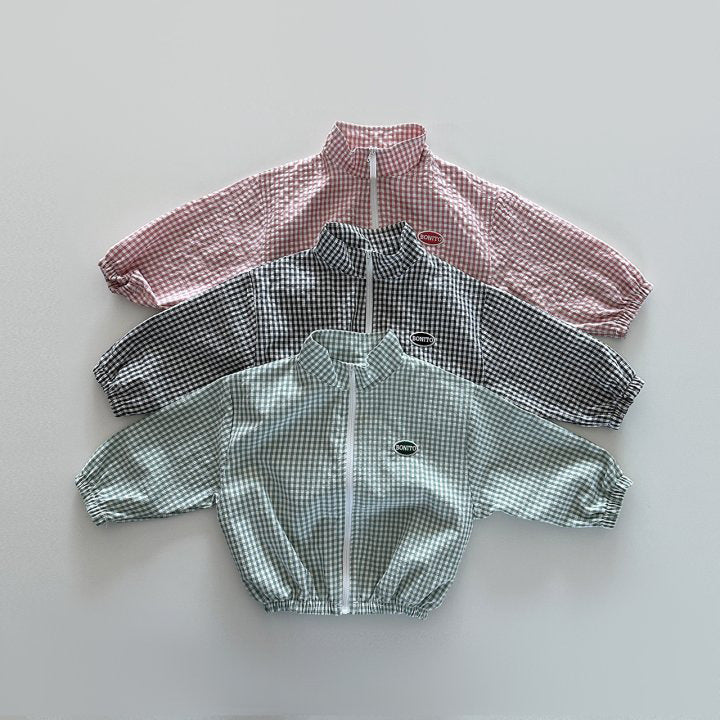 ギンガムチェックジップセットアップ(3color)