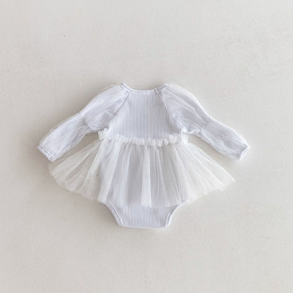 🅽🅴🆆 切替チュールデザインロンパース(2color)