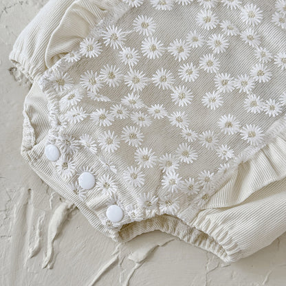 デイジーレース刺繍オーバーオール