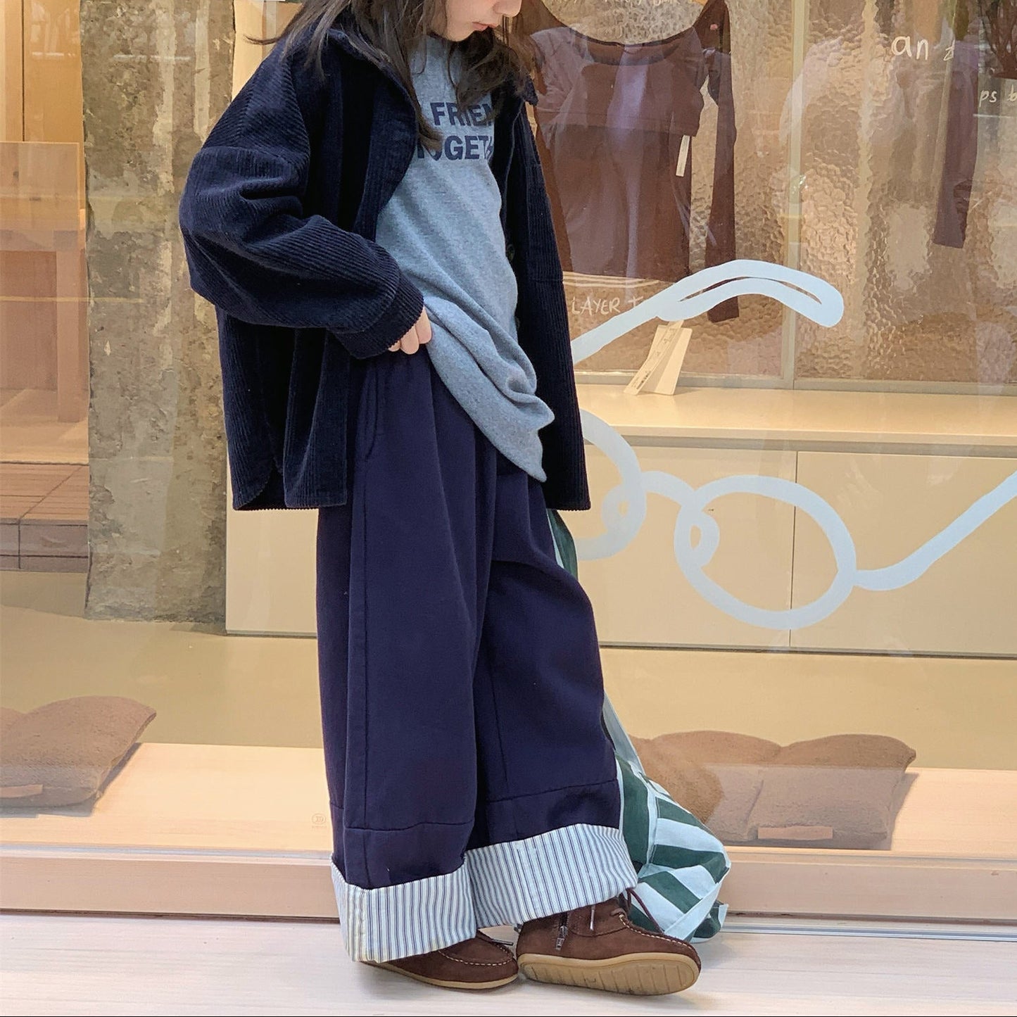 [2color / 80-130] ストレートワイドパンツ