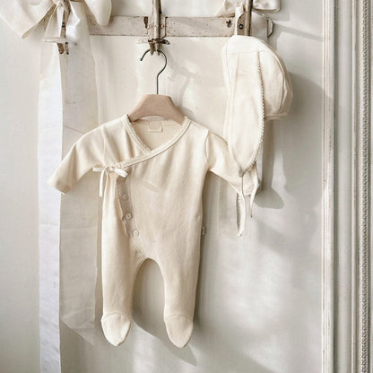 フロントボタンベビーロンパース(5color)