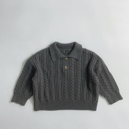🅽🅴🆆 [2color / 80-130] 縄編みベーシックカラーニットトップス
