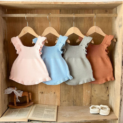 シンプルフリルベビーサロペット(4color)