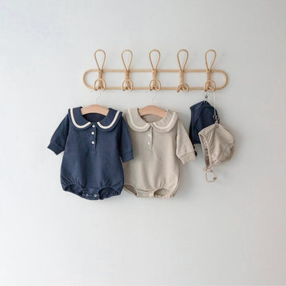 丸襟ラインロンパース(2color)