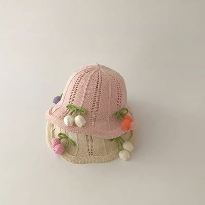🅽🅴🆆 [3color / one size] ボンボンおはなベビーサマーハット