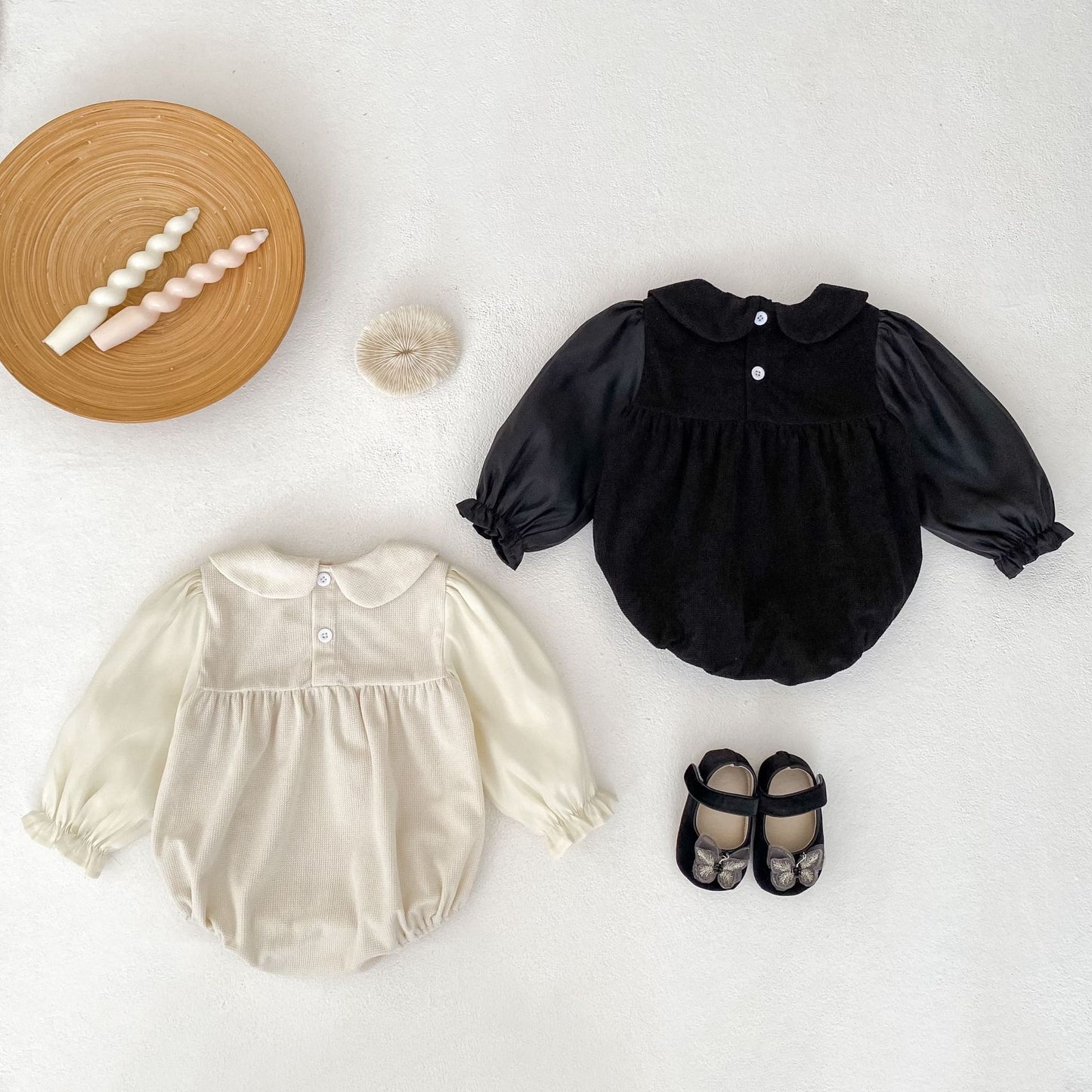 コーデュロイ切り替えロンパース(2color)