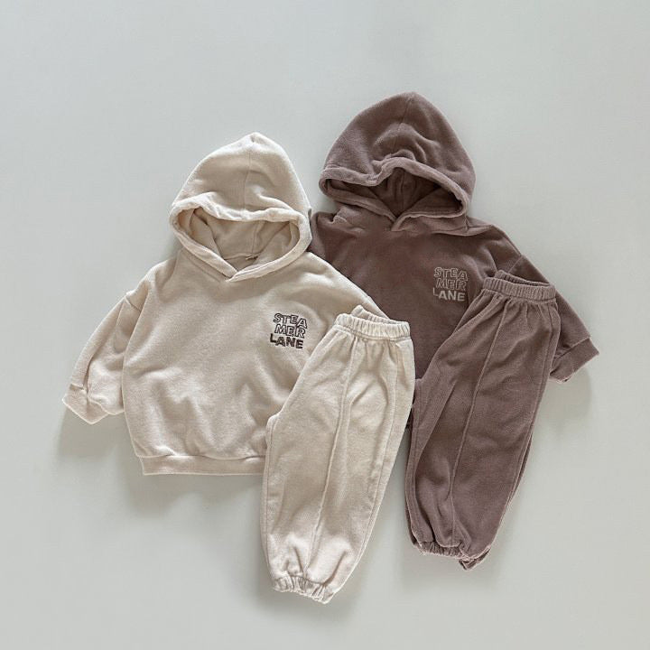 ゆったりフードスウェットセットアップ(2color)