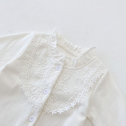 フロントレースホワイトロンパースセット