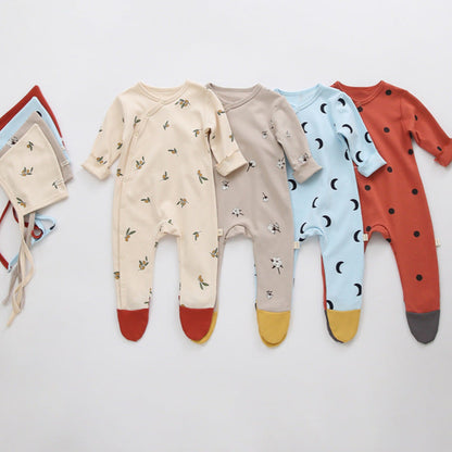 北欧バイカラーベビーロンパースセット(3color)