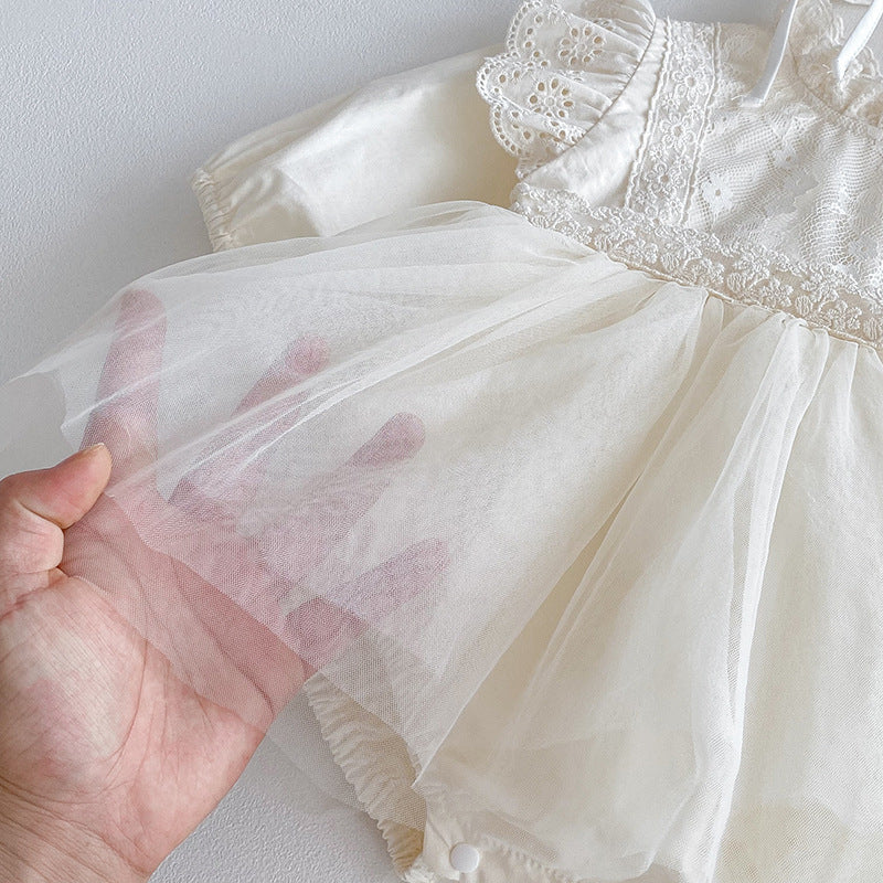 🅽🅴🆆 ヨーロピアンレースチュールロンパースセット