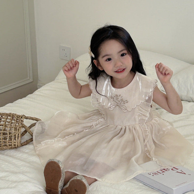 フリルシフォンノースリーブワンピース