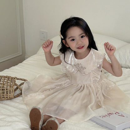 フリルシフォンノースリーブワンピース