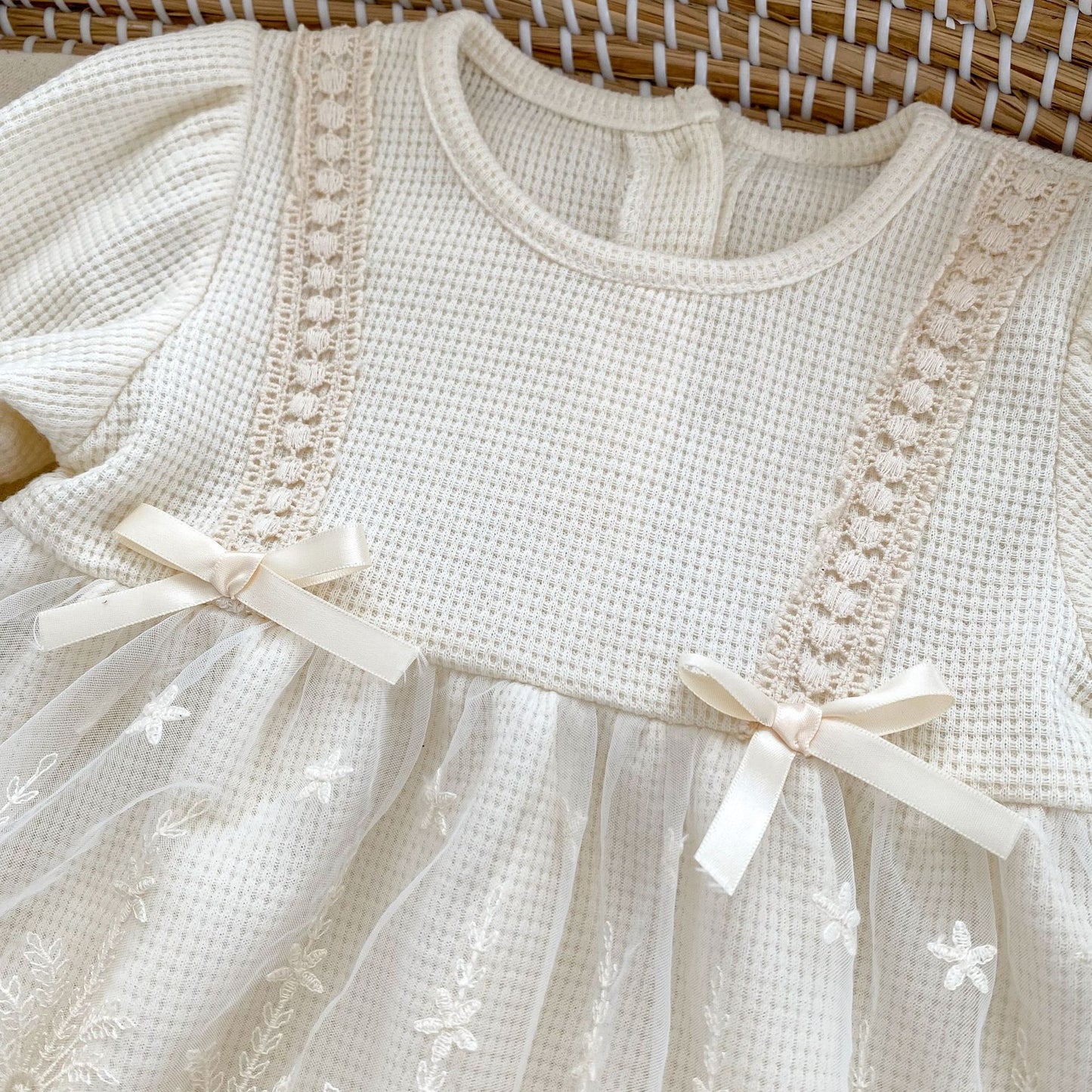 ラインリボンワンピロンパース